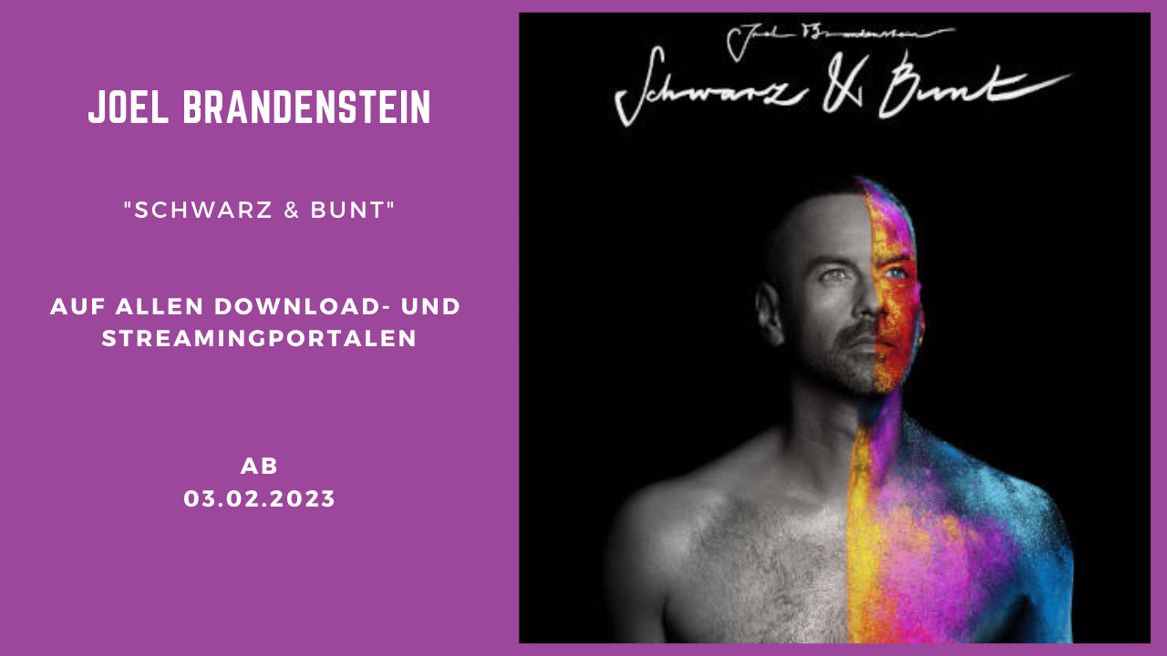 Joel Brandenstein vereint auf seinem dritten Album „Schwarz & Bunt“ tiefgründige Balladen mit packenden, leichteren Popsongs (VÖ 03.02.)  –im Februar und März auf Tour