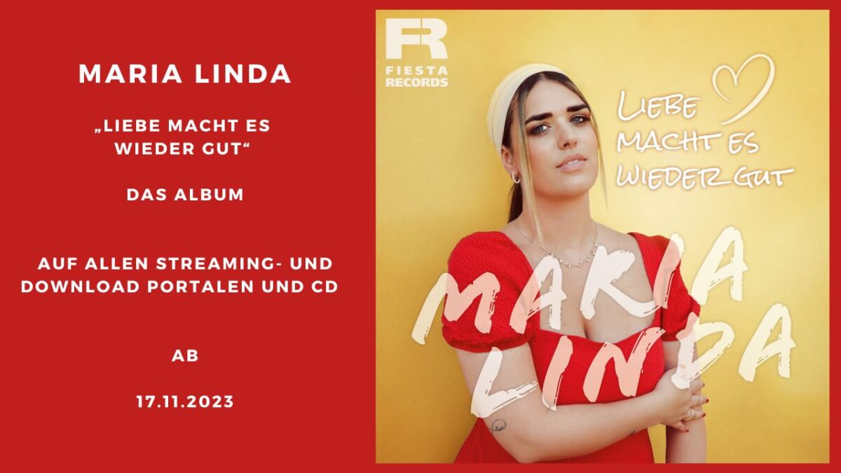Maria Linda ist ohne Frage ein aufgehender Stern am Schlagerhimmel! Jetzt präsentiert sie ihr Debüt-Album „Liebe macht es wieder gut“