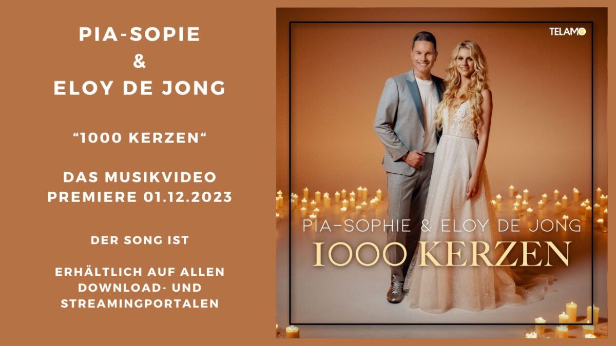 Weihnachtliche Stimmung mit Pia-Sophie & Eloy de Jong: Das Video zum gefühlvollen Duett„1000 Kerzen“feiert am 01. Dezember Premiere!