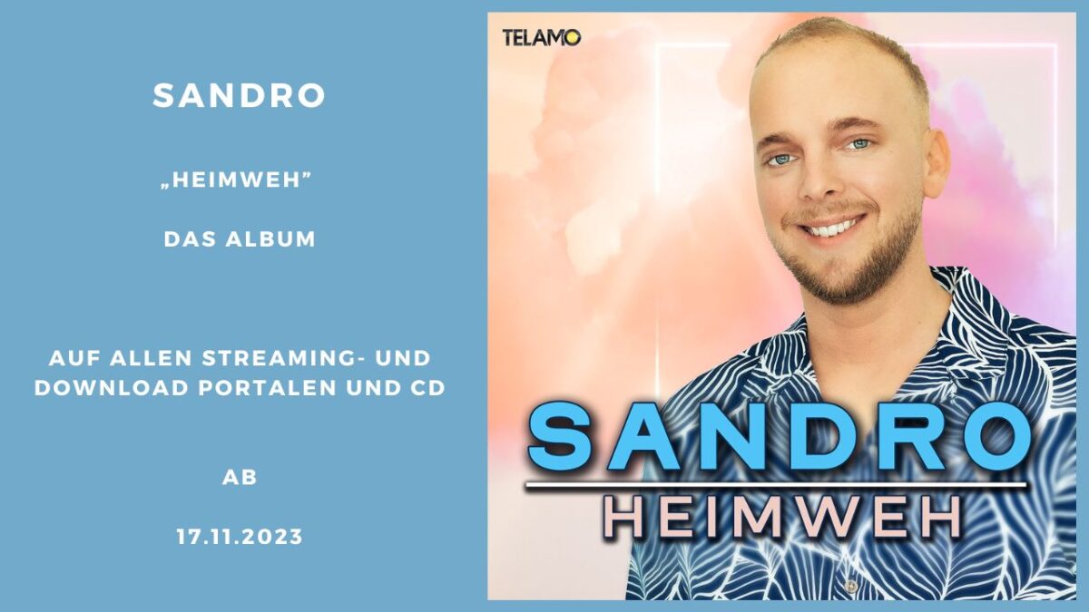 Das neue Album von Sandro „Heimweh“ sind randvoll mit Klängen, die das Leben feiern, die aber gleichzeitig auch melancholisch schön sein dürfen (VÖ:17.11.23)