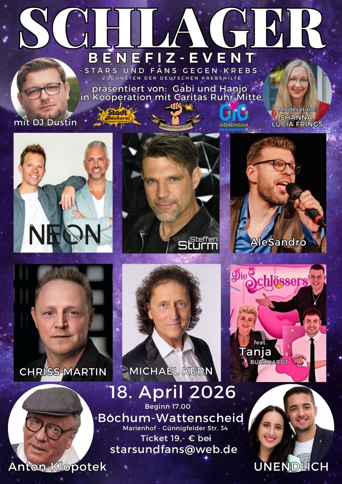 Schlager Benefiz-Event „Stars und Fans gegen Krebs“