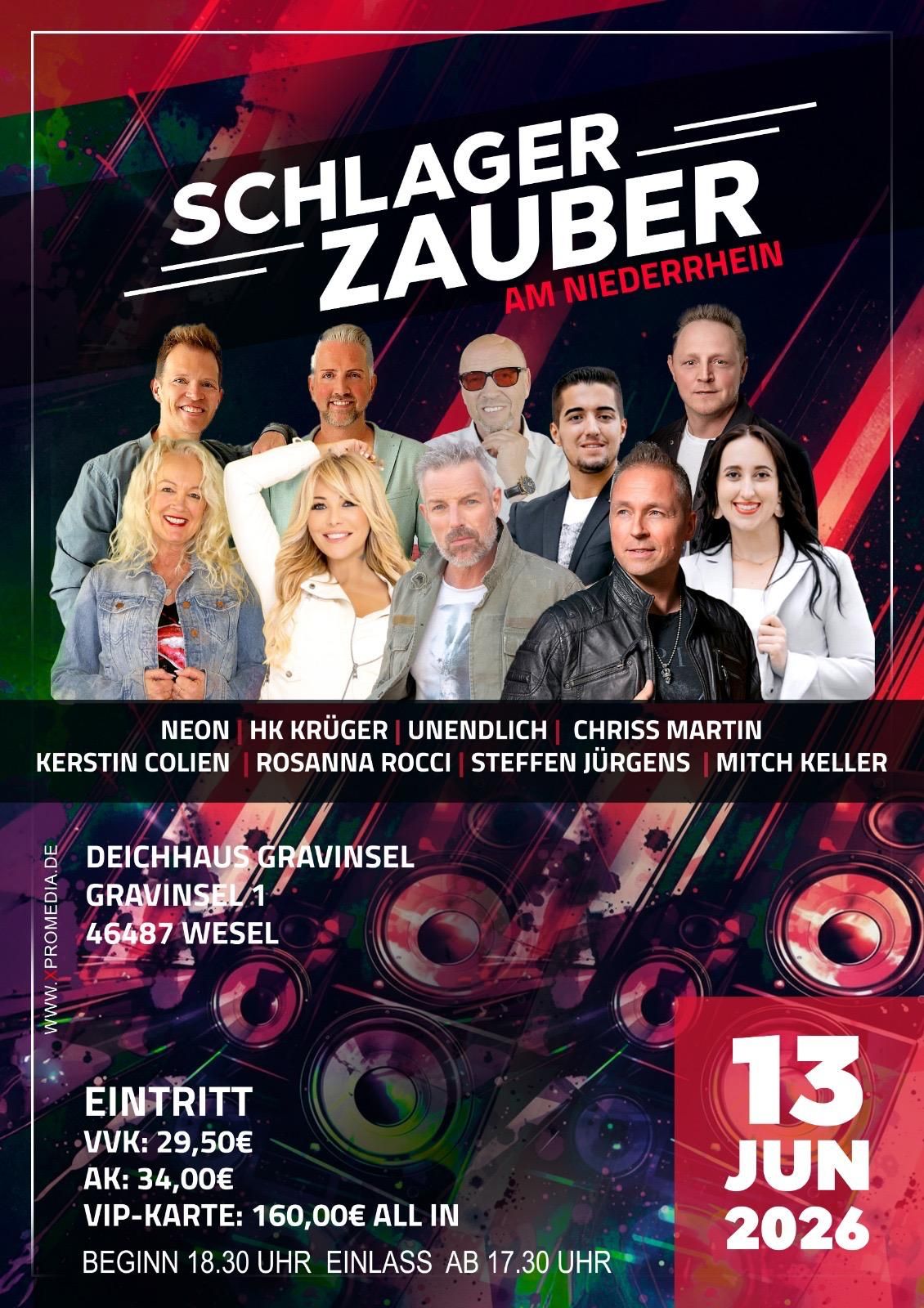 Schlagerzauber 2026 im Deichhaus Wesel