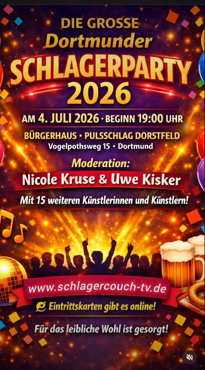 Dortmunder Schlagerparty 2026 begeistert mit einem Abend voller Musik, Emotionen und bester Stimmung