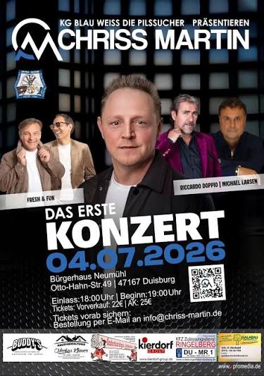 Chriss Martin feiert ein emotionales Konzertdebüt in Duisburg