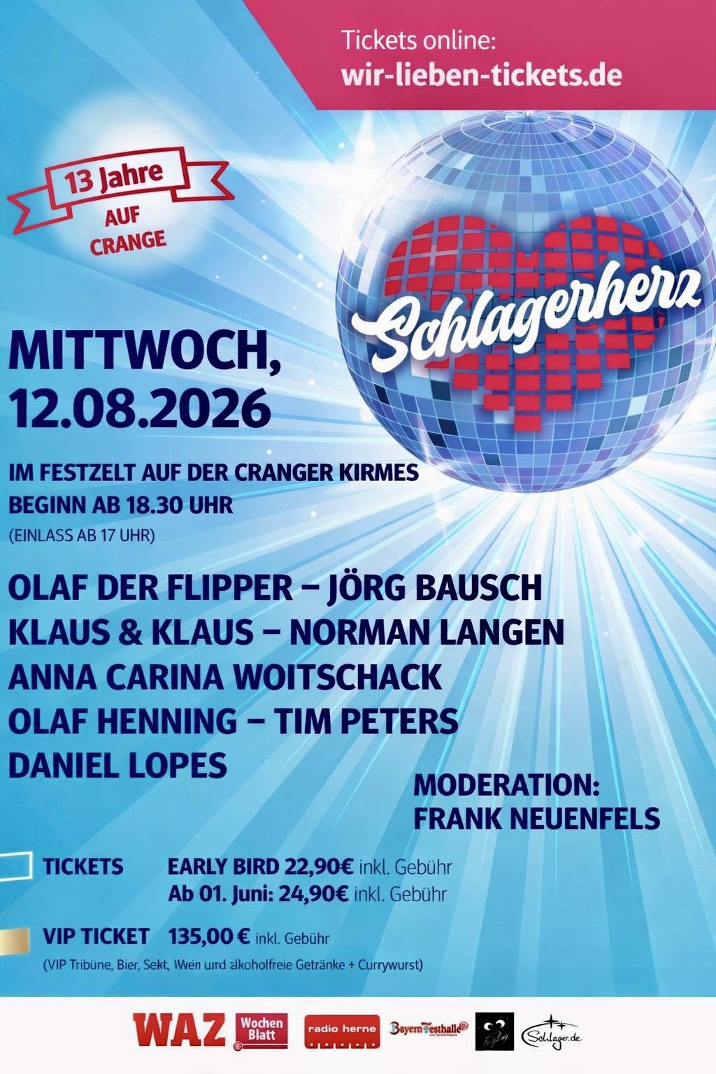 Schlagerherz 2026 auf Crange – Ein Abend voller Musik, Stars und großer Schlagergefühle