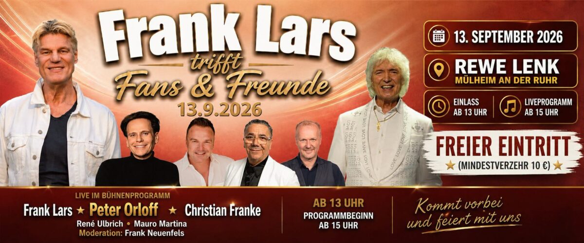 Frank Lars traf Fans & Freunde – Schlagerstimmung trotz Regen in Mülheim an der Ruhr