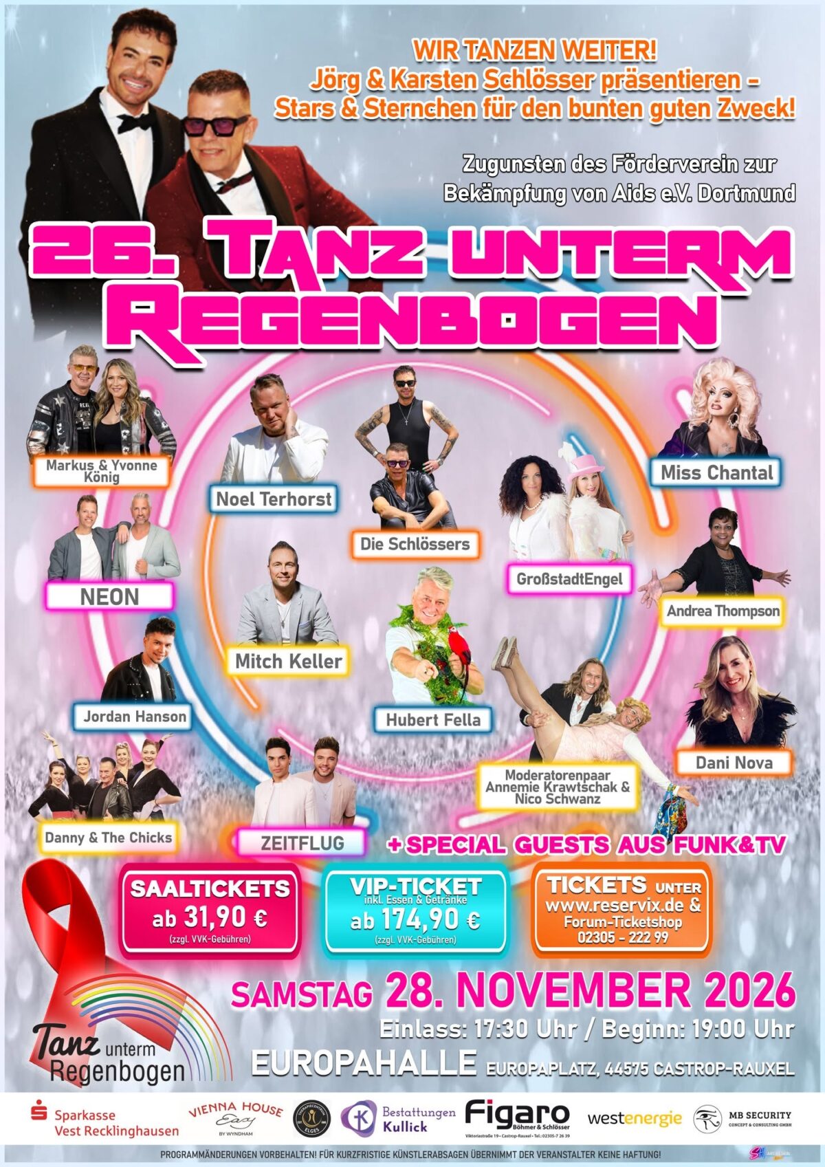 Veranstaltungstipp: 26. Aids-Gala „Tanz unterm Regenbogen“ – Ein Abend voller Stars, Musik und Solidarität